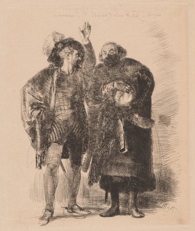 Hamlet y Polonio de Adolph Menzel