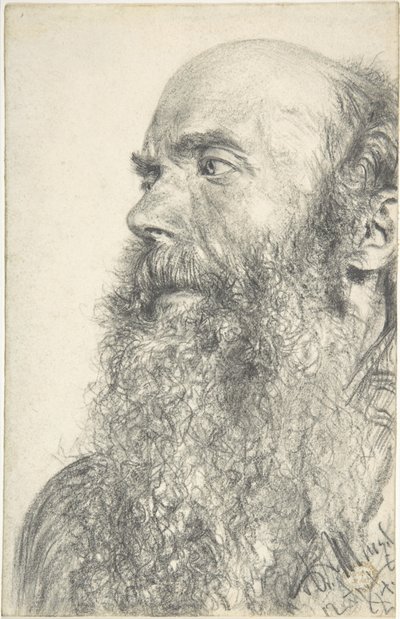 Cabeza de un hombre con barba de Adolph Menzel