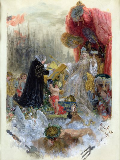 Documento de Ciudadanía Honoraria de la Ciudad de Hamburgo, 1887 de Adolph Menzel