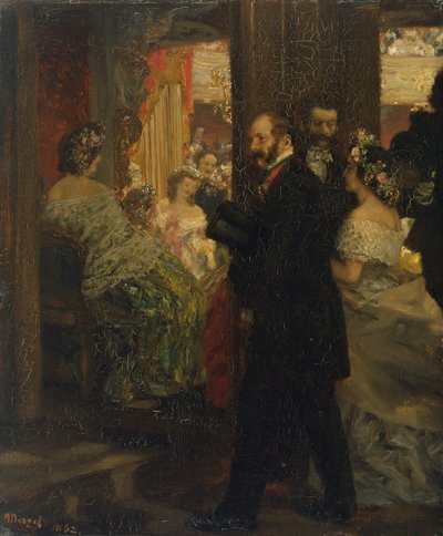 En la ópera, 1862 de Adolph Menzel