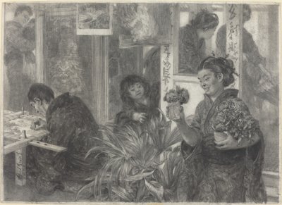 Artista japonés trabajando de Adolph Menzel