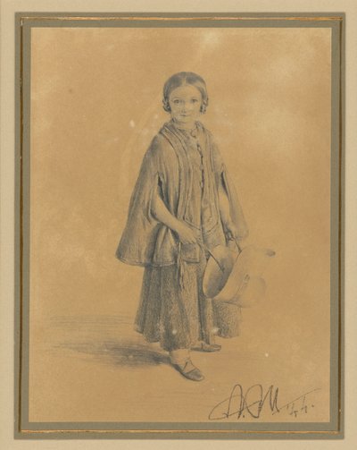 Retrato infantil de Constanze Beling, de soltera Martini. Hija del juez del tribunal de distrito Carl Martini y de su esposa Pauline Martini de Adolph Menzel