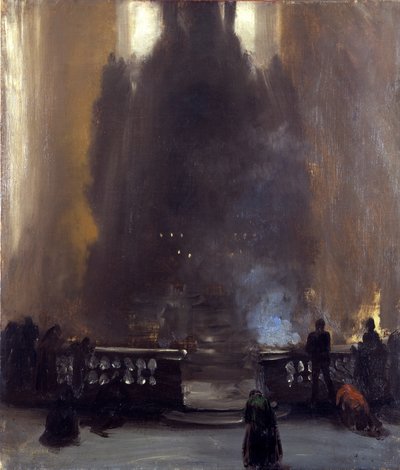 Interior de la iglesia (altar barroco) de Adolph Menzel