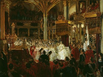 La coronación de Guillermo I como Rey de Prusia en el Castillo de Königsberg en 1861 de Adolph Menzel