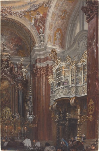 El interior de la Jacobskirche en Innsbruck de Adolph Menzel