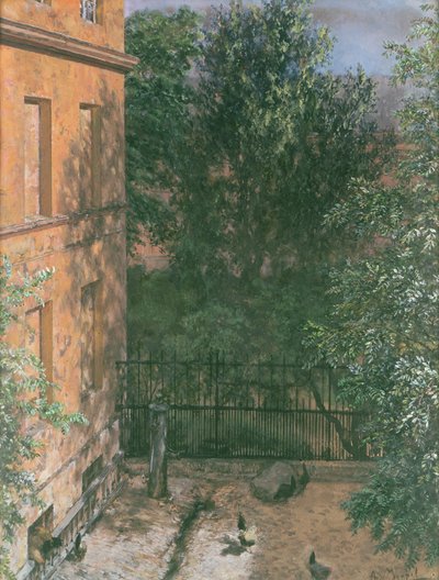 Vista de un pequeño patio de Adolph Menzel