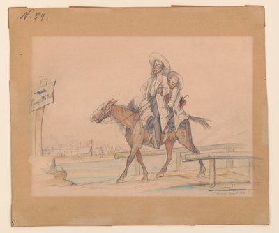 Henry Von Trebra y Louis V. Trebra llegando al Campamento Morton, Indpls desde su granja en Madison, Ill. de Adolph Metzner