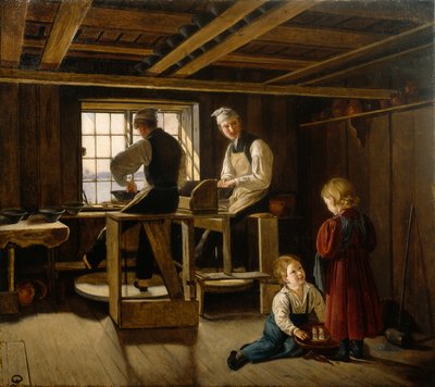 Un taller de alfarería de Adolph Tidemand