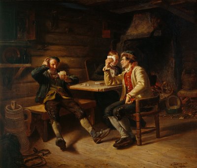 Jugadores de cartas de Adolph Tidemand