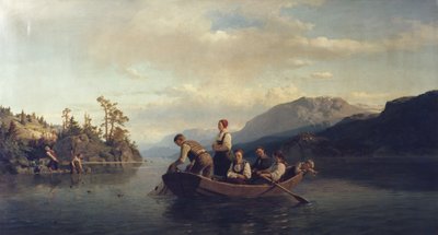 Noche en Krøderen de Adolph Tidemand