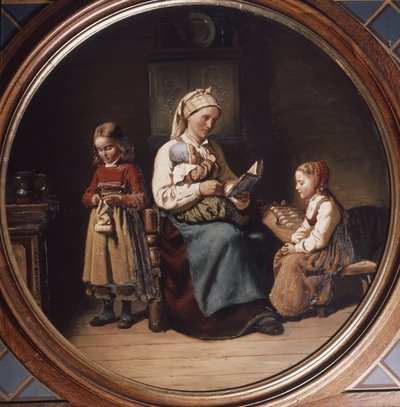 Enseñanza de la madre de Adolph Tidemand