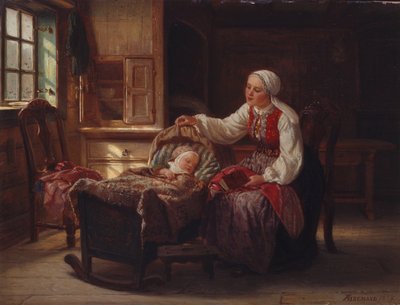Madre con hijo de Adolph Tidemand