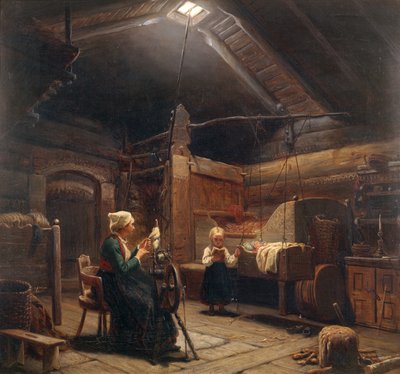 el hilandero de Adolph Tidemand