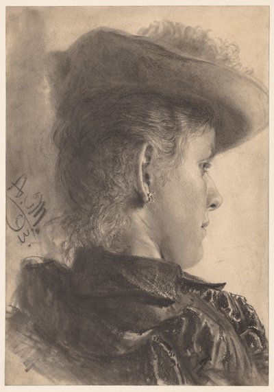 Bust of a Woman, Seen from Behind de Adolph Menzel