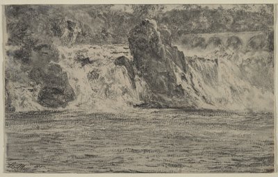 Falls of the Rhine at Schaffhausen (Rheinfall von Schaffhausen) de Adolph Menzel
