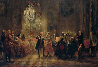 Concierto de flauta de Federico el Grande en Sanssouci de Adolph Menzel
