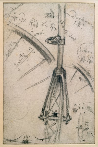 Estudios sobre la bicicleta alta, detalles técnicos de Adolph Menzel
