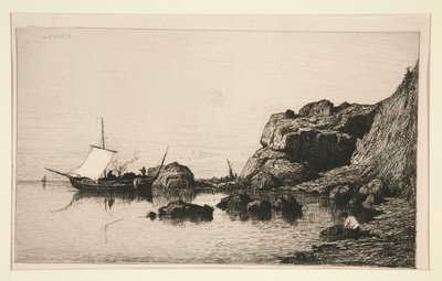 Barco de pescadores llamando a las rocas de Collioure (Pirineos Orientales) de Adolphe Appian