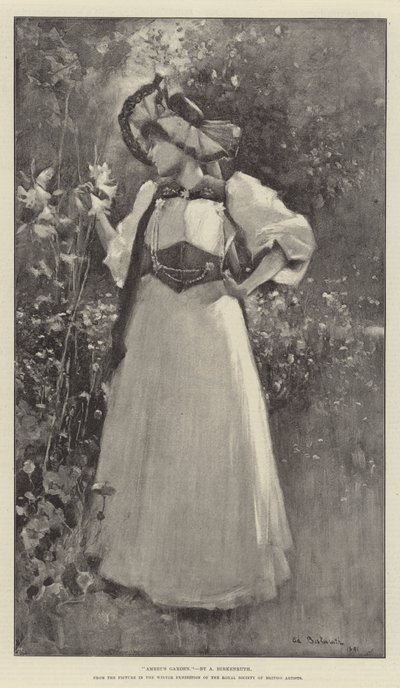 El jardín de Amrei, de la pintura en la Exposición de Invierno de la Real Sociedad de Artistas Británicos de Adolphe Birkenruth