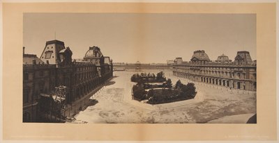 Vista panorámica de la Cour du Carrousel, Louvre de Adolphe Braun