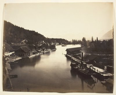 Vapor en el lago de Thun, Suiza de Adolphe Braun
