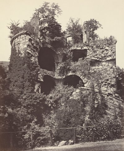 La torre explotada, Castillo de Heidelberg, c. 1865 de Adolphe Braun