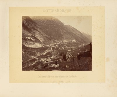 Ferrocarril de San Gotardo: imagen completa del bucle de Wasen de Adolphe Braun and Cie