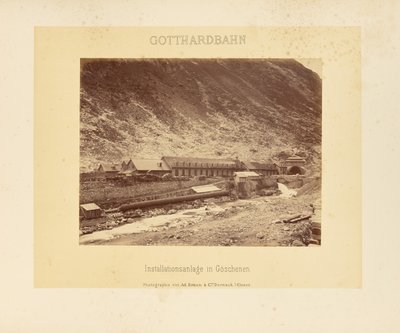 Ferrocarril de San Gotardo: sistema de instalación en Göschenen de Adolphe Braun and Cie