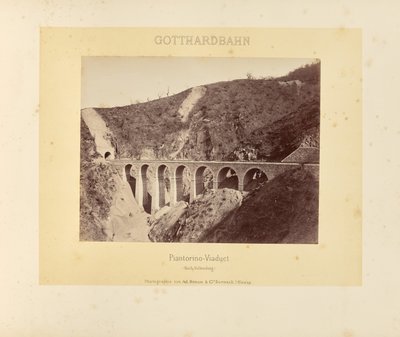 Ferrocarril del Gotardo: Viaducto de Piantorino (tras su finalización) de Adolphe Braun and Cie