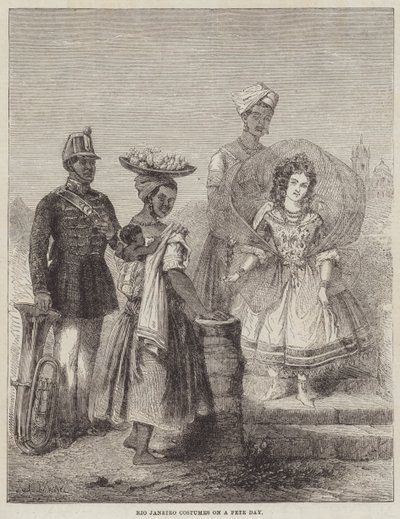 Trajes de Río de Janeiro en un día de fiesta de Adolphe DHastrel