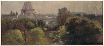 La Torre Eiffel, vista desde el jardín Delessert de Adolphe Ernest Gumery
