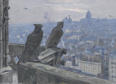 París visto desde las torres de Notre Dame, c. 1900 de Adolphe Étienne Auguste Moreau Nélaton