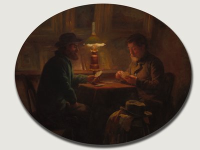 Juego de Cartas en le Père Martin, 1859 de Adolphe Felix Cals