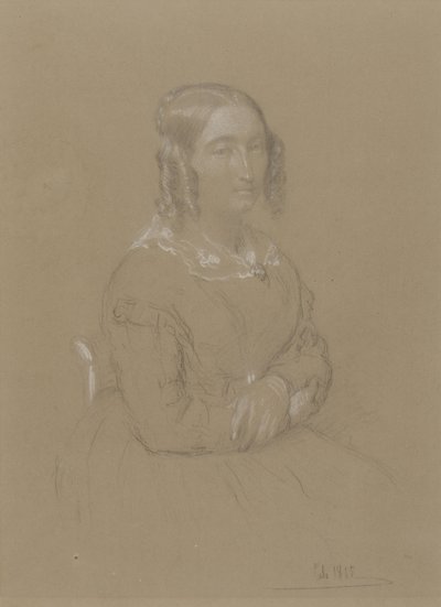 Damesportret de Adolphe Felix Cals