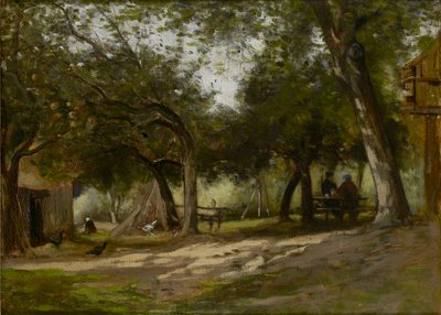 Paisaje con un corral, 1830-1880 de Adolphe Felix Cals