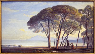 La propiedad es Juan Les Pins (Juan-Les-Pins). Pintura de Adolphe Fioupou (1824-1899), óleo sobre madera de Adolphe Fioupou