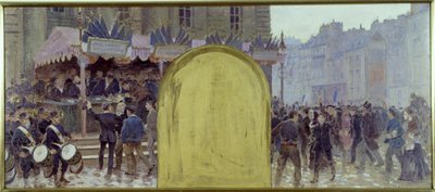 Croquis del despacho del Prefecto en el Ayuntamiento de París: Enrôlements volontaires place du Panthéon de Adolphe Gustave Binet