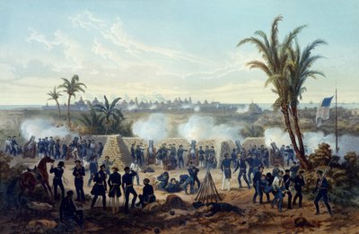 Batalla de Veracruz, las tropas del general Scott atacan y capturan la ciudad de Adolphe Jean Baptiste Bayot