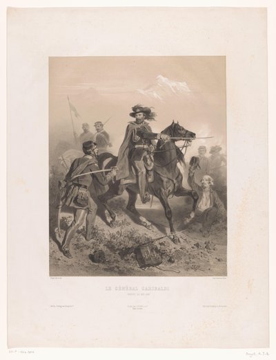 General Giuseppe Garibaldi como comandante en la Batalla de Varese Le General Garibaldi (título sobre objeto) de Adolphe Jean Baptiste Bayot