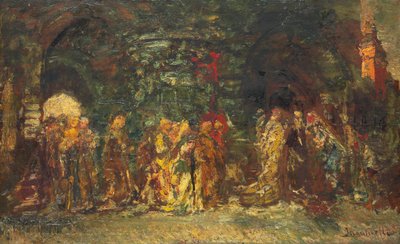Una procesión, c.1880 de Adolphe Joseph Thomas Monticelli