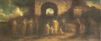 Cristo bendice a los niños de Adolphe Joseph Thomas Monticelli