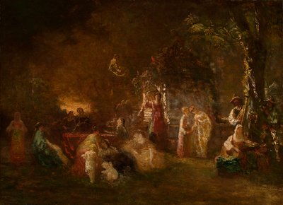 Fête Champêtre, c.1844-86 (óleo sobre lienzo) de Adolphe Joseph Thomas Monticelli