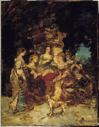 Damas en un parque de Adolphe Joseph Thomas Monticelli