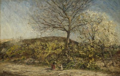 Paisaje con huerto en flor de Adolphe Joseph Thomas Monticelli
