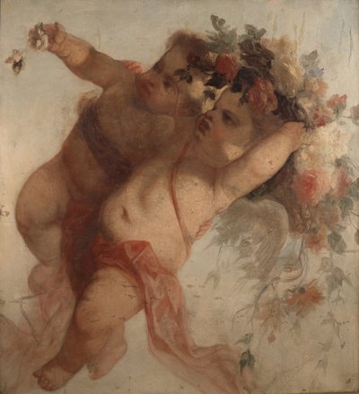 Músico del amor, fragmento de la decoración del cuadro Eldorado de Adolphe Monticelli (1824-1886) Dim 100x90 cm Musee Grobet-Labadie de Adolphe Joseph Thomas Monticelli