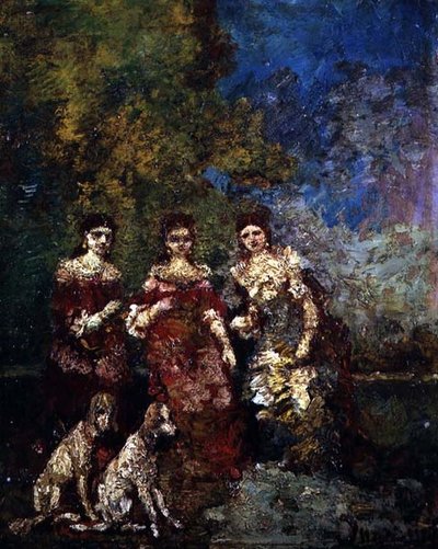 Tres Mujeres de Adolphe Joseph Thomas Monticelli