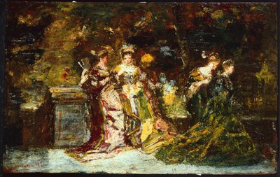 Mujeres en un parque, c.1858 de Adolphe Joseph Thomas Monticelli