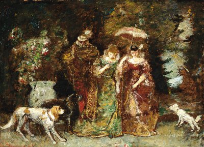 Una reunión en el bosque de Adolphe Joseph Thomas Moticelli