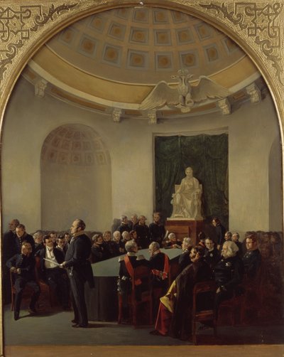 La reunión ceremonial de la Academia de Artes en 1839, 1840 de Adolphe Ladurner