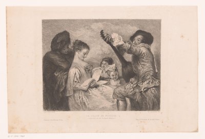 compañia musical La leçon de musique (título sobre objeto) de Adolphe Lalauze